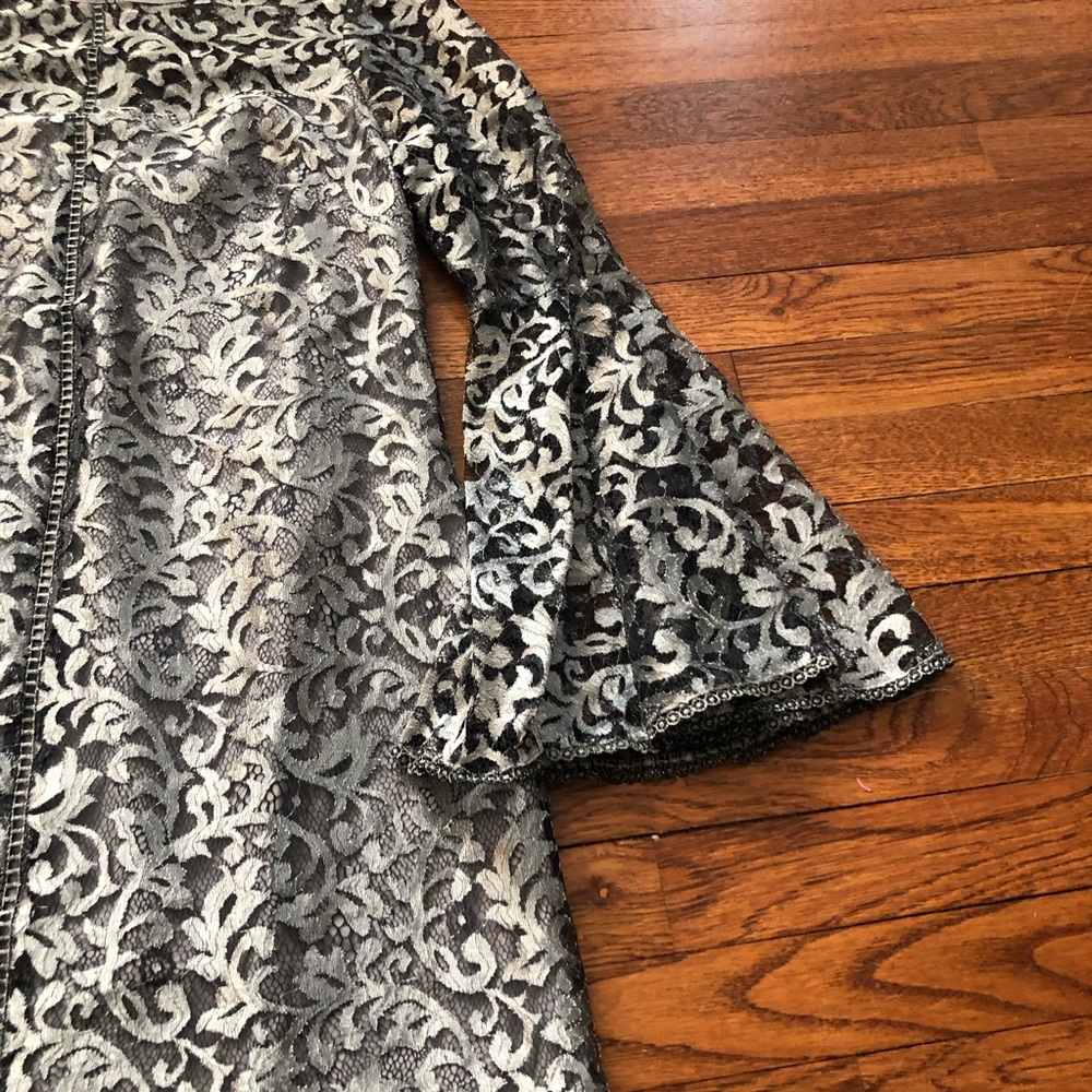 White House black market silver bell sleeve dress - Picture 6 of 10